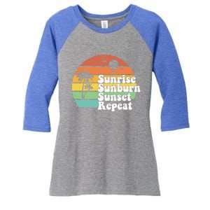 Sunrise Sunburn Sunset Repeat Vacation Summer Gift Gift Women's Tri-Blend 3/4-Sleeve Raglan Shirt