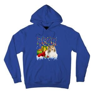 Shetland Sheepdog Santa Hat Christmas Lights Xmas Pajama Great Gift Tall Hoodie