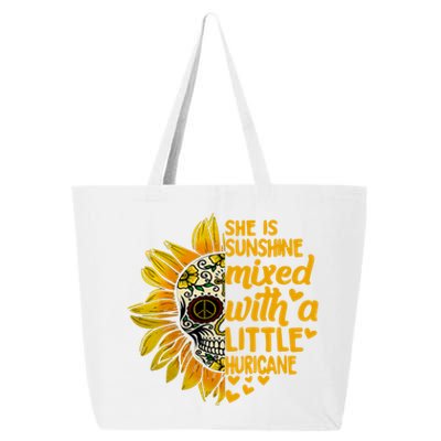 Sunflower Skull She Is Sunshine Mixed With A Hurricane Gift 25L Jumbo Tote