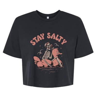 Stay Salty Summer Beach Tee Ocean Bella+Canvas Jersey Crop Tee