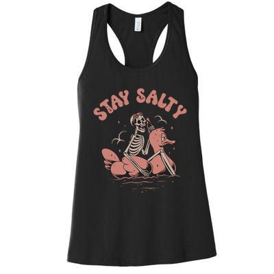 Stay Salty Summer Beach Tee Ocean Women's Racerback Tank