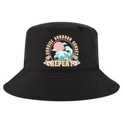 Sunrise Sunburn Sunset Repeat Beach Day Vacation Sea Ocean Gift Cool Comfort Performance Bucket Hat