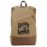 Summerween Spooky Summer Skeleton With Iced Coffee Cotton Canvas Backpack