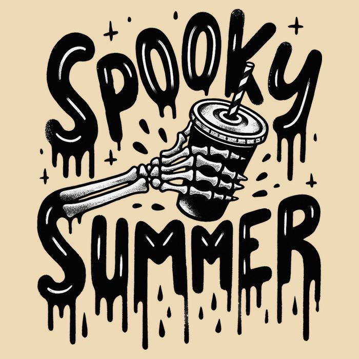 Summerween Spooky Summer Skeleton With Iced Coffee Bag