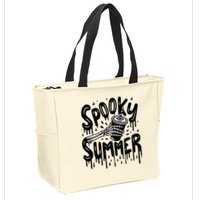 Summerween Spooky Summer Skeleton With Iced Coffee Zip Tote Bag