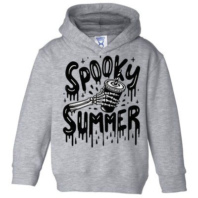 Summerween Spooky Summer Skeleton With Iced Coffee Toddler Hoodie