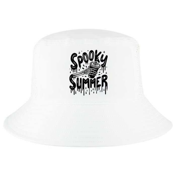 Summerween Spooky Summer Skeleton With Iced Coffee Cool Comfort Performance Bucket Hat