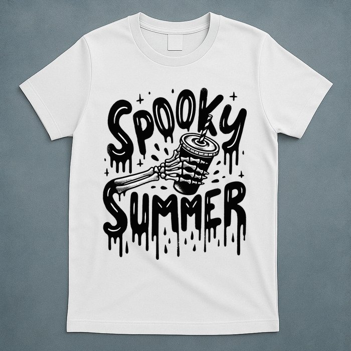 Summerween Spooky Summer Skeleton With Iced Coffee T-Shirt
