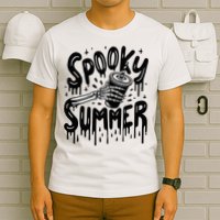 Summerween Spooky Summer Skeleton With Iced Coffee T-Shirt