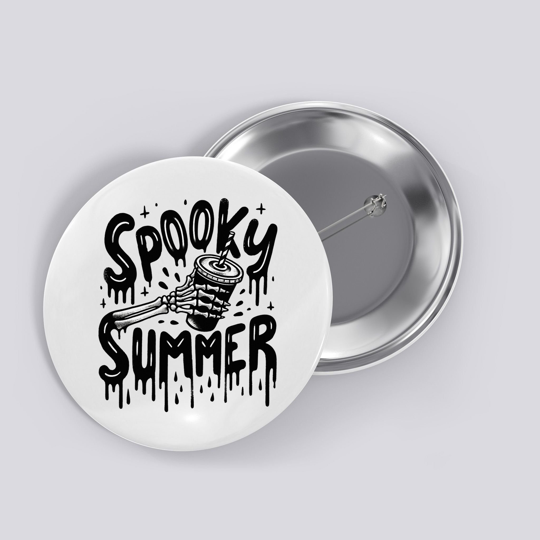 Summerween Spooky Summer Skeleton With Iced Coffee Button