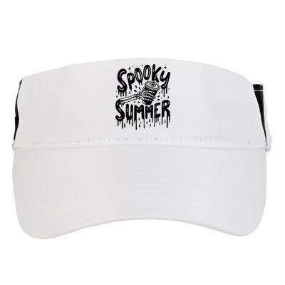 Summerween Spooky Summer Skeleton With Iced Coffee Adult Drive Performance Visor