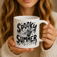 Summerween Spooky Summer Skeleton With Iced Coffee Mug
