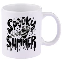 Summerween Spooky Summer Skeleton With Iced Coffee 11oz C Handle Ceramic Mug