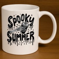 Summerween Spooky Summer Skeleton With Iced Coffee 11oz C Handle Ceramic Mug