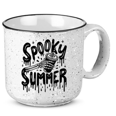 Summerween Spooky Summer Skeleton With Iced Coffee 15oz Campfire Ceramic Mug