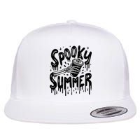Summerween Spooky Summer Skeleton With Iced Coffee Flat Bill Trucker Hat