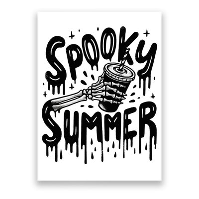 Summerween Spooky Summer Skeleton With Iced Coffee Poster