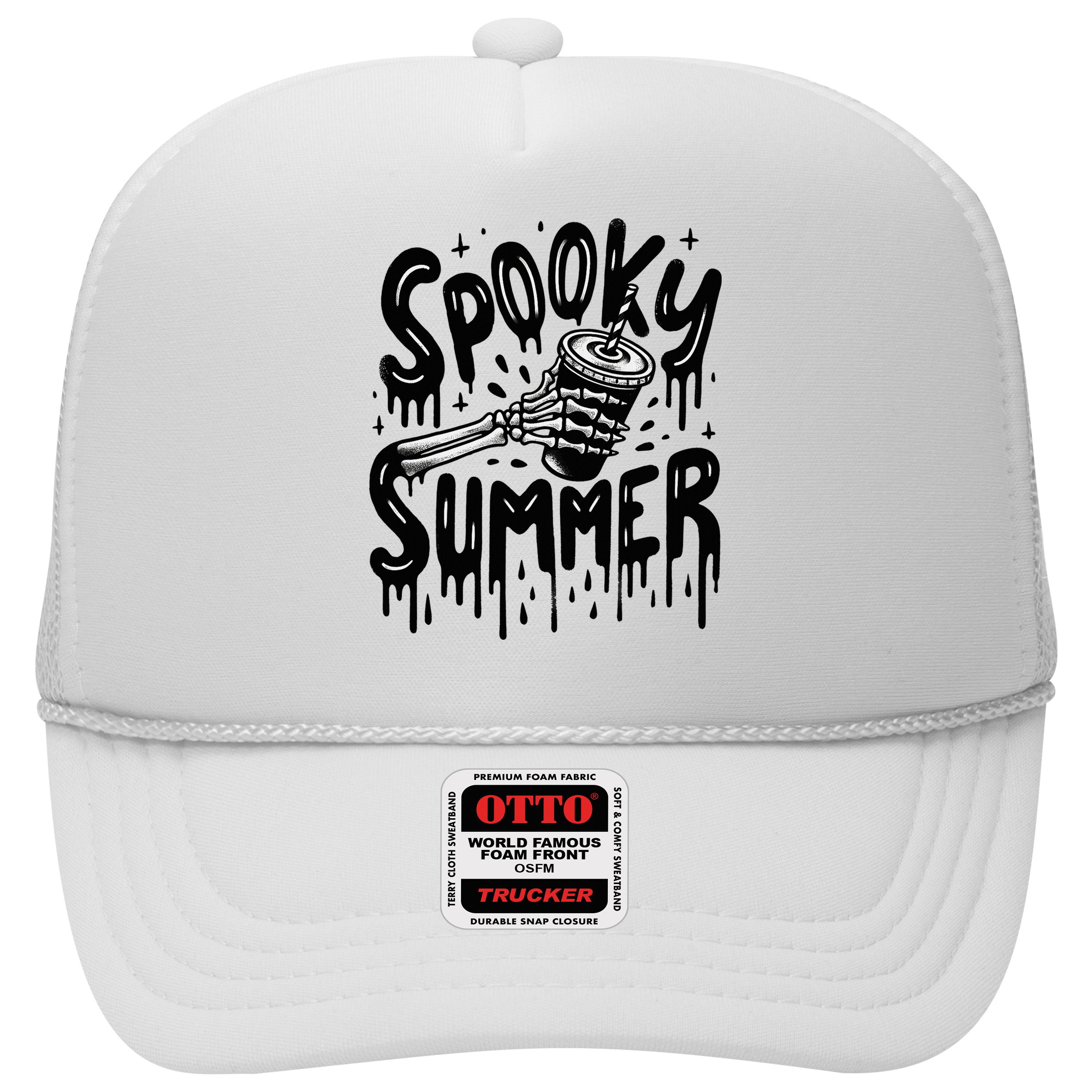 Summerween Spooky Summer Skeleton With Iced Coffee Hat