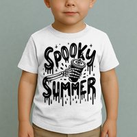 Summerween Spooky Summer Skeleton With Iced Coffee Toddler T-Shirt