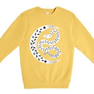 Snake Stars Sky Half Moon Herpetologist Reptile Lover Premium Crewneck Sweatshirt