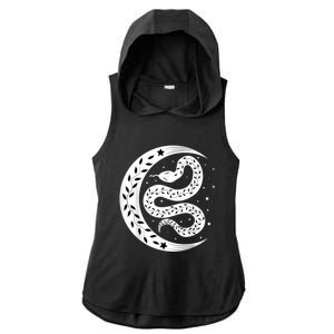 Snake Stars Sky Half Moon Herpetologist Reptile Lover Ladies PosiCharge Tri-Blend Wicking Draft Hoodie Tank