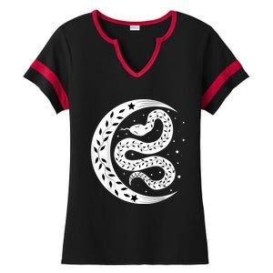 Snake Stars Sky Half Moon Herpetologist Reptile Lover Ladies Halftime Notch Neck Tee