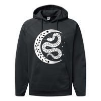 Snake Stars Sky Half Moon Herpetologist Reptile Lover Performance Fleece Hoodie