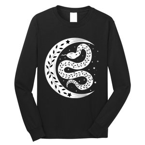 Snake Stars Sky Half Moon Herpetologist Reptile Lover Long Sleeve Shirt