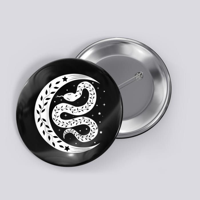 Snake Stars Sky Half Moon Herpetologist Reptile Lover Button