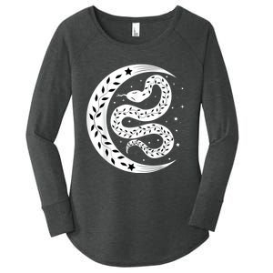 Snake Stars Sky Half Moon Herpetologist Reptile Lover Women's Perfect Tri Tunic Long Sleeve Shirt