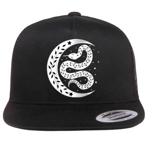 Snake Stars Sky Half Moon Herpetologist Reptile Lover Flat Bill Trucker Hat