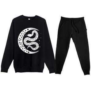 Snake Stars Sky Half Moon Herpetologist Reptile Lover Premium Crewneck Sweatsuit Set