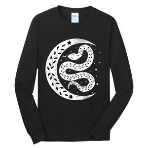 Snake Stars Sky Half Moon Herpetologist Reptile Lover Tall Long Sleeve T-Shirt