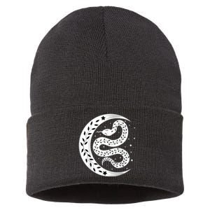 Snake Stars Sky Half Moon Herpetologist Reptile Lover Sustainable Knit Beanie