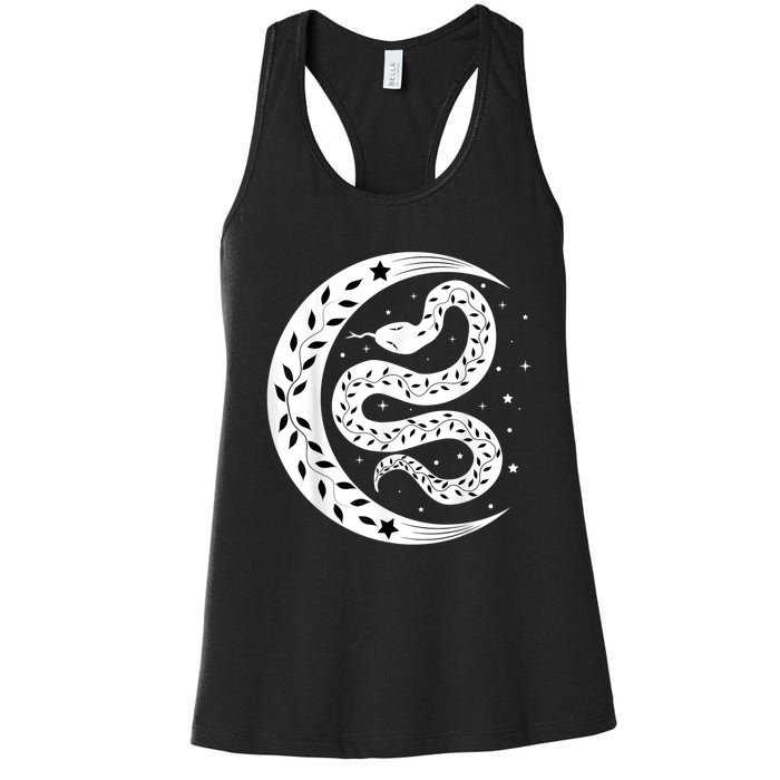 Snake Stars Sky Half Moon Herpetologist Reptile Lover Women's Racerback Tank