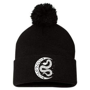 Snake Stars Sky Half Moon Herpetologist Reptile Lover Pom Pom 12in Knit Beanie