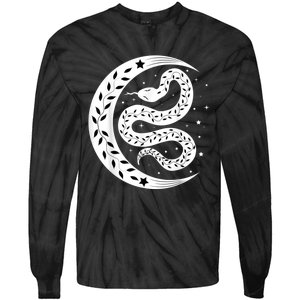 Snake Stars Sky Half Moon Herpetologist Reptile Lover Tie-Dye Long Sleeve Shirt