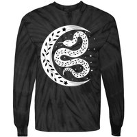 Snake Stars Sky Half Moon Herpetologist Reptile Lover Tie-Dye Long Sleeve Shirt