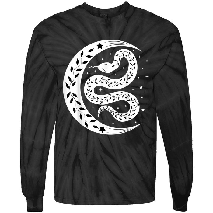 Snake Stars Sky Half Moon Herpetologist Reptile Lover Tie-Dye Long Sleeve Shirt