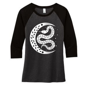 Snake Stars Sky Half Moon Herpetologist Reptile Lover Women's Tri-Blend 3/4-Sleeve Raglan Shirt