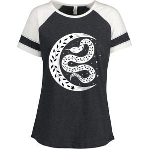 Snake Stars Sky Half Moon Herpetologist Reptile Lover Enza Ladies Jersey Colorblock Tee