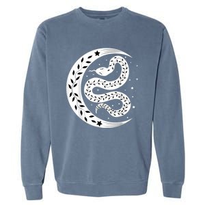 Snake Stars Sky Half Moon Herpetologist Reptile Lover Garment-Dyed Sweatshirt