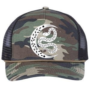 Snake Stars Sky Half Moon Herpetologist Reptile Lover Retro Rope Trucker Hat Cap