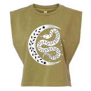 Snake Stars Sky Half Moon Herpetologist Reptile Lover Garment-Dyed Women's Muscle Tee