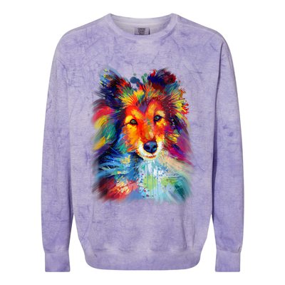 Sheltie Shetland Sheepdog For A Sheltie Mom Colorblast Crewneck Sweatshirt