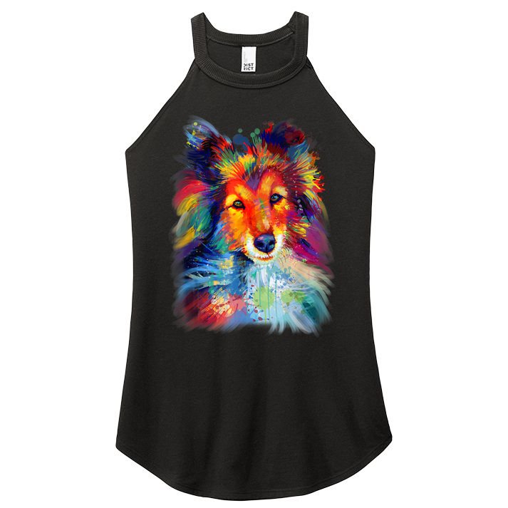 Sheltie Shetland Sheepdog For A Sheltie Mom Women's Perfect Tri Rocker Tank