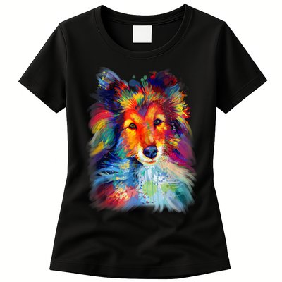 Sheltie Shetland Sheepdog For A Sheltie Mom Womens T-Shirt