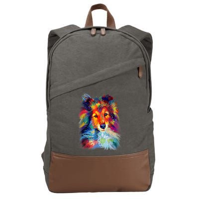 Sheltie Shetland Sheepdog For A Sheltie Mom Cotton Canvas Backpack