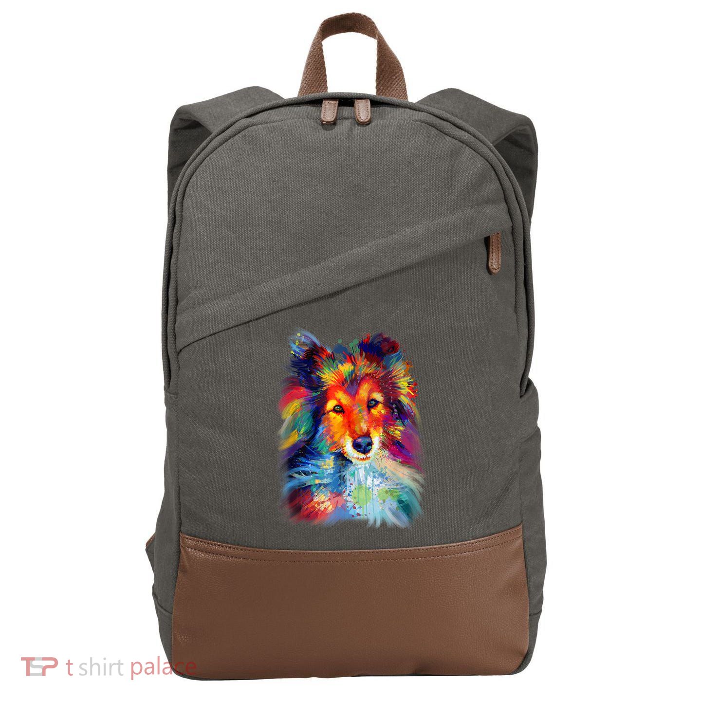 Sheltie Shetland Sheepdog For A Sheltie Mom Cotton Canvas Backpack