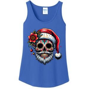 Santa Sugar Skull Mexican Calavera Christmas Ladies Essential Tank